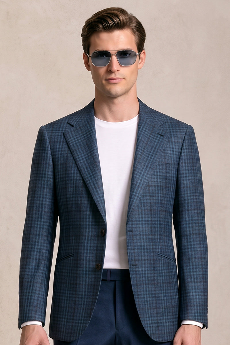 Navy Blue 50% Merino Woo Blazers