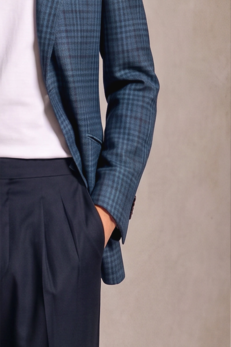 Navy Blue 50% Merino Woo Blazers