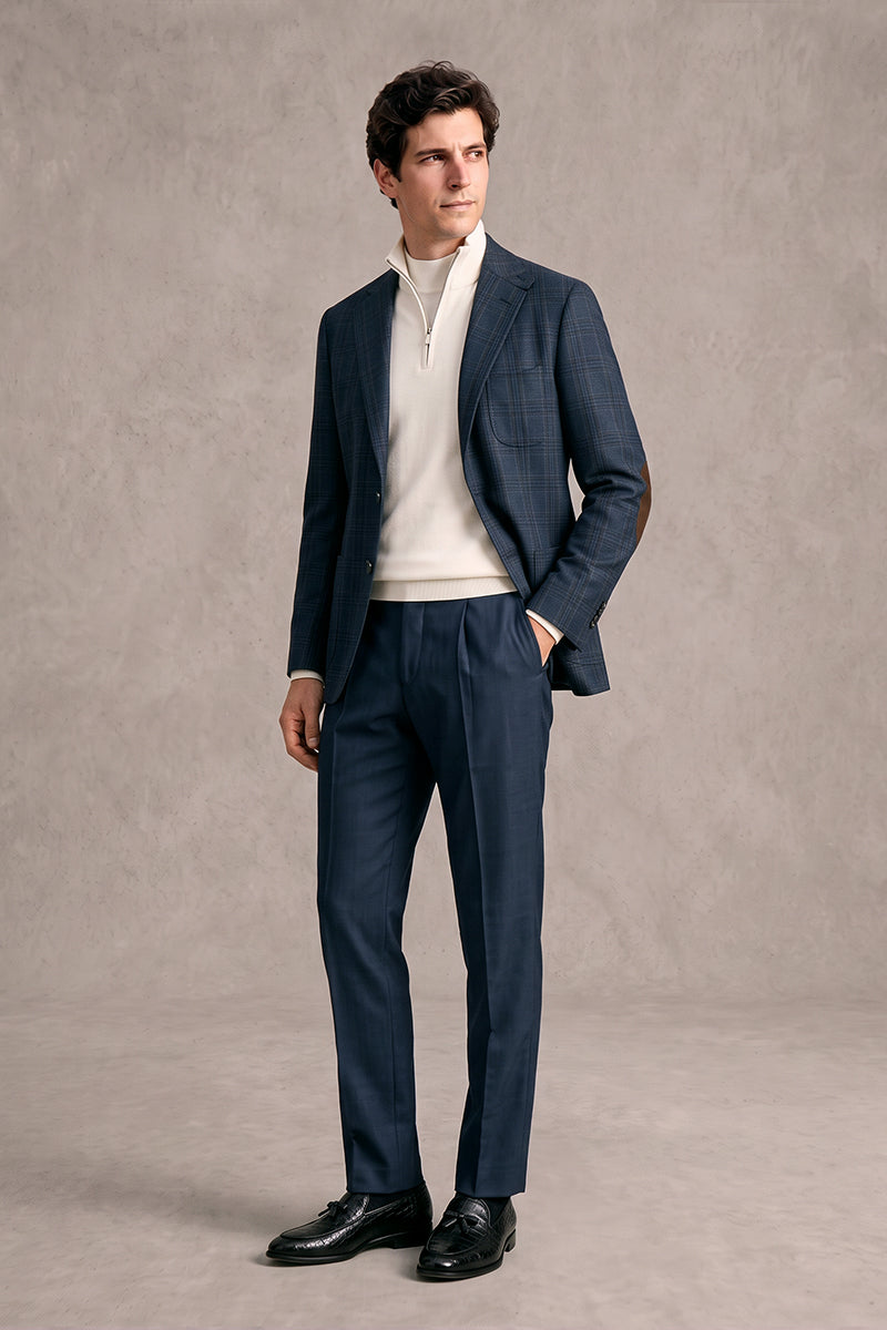 Navy Blue 50% Merino Wool Suits
