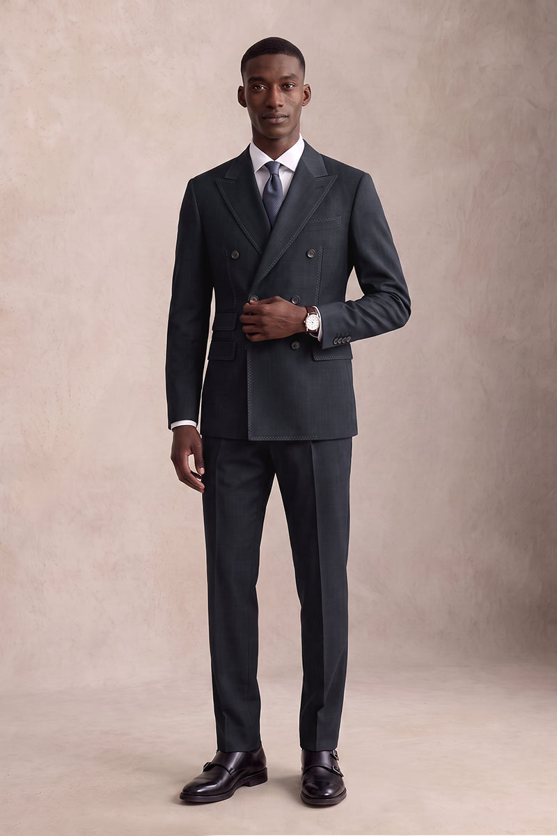 Navy Blue 50% Merino Wool Suits