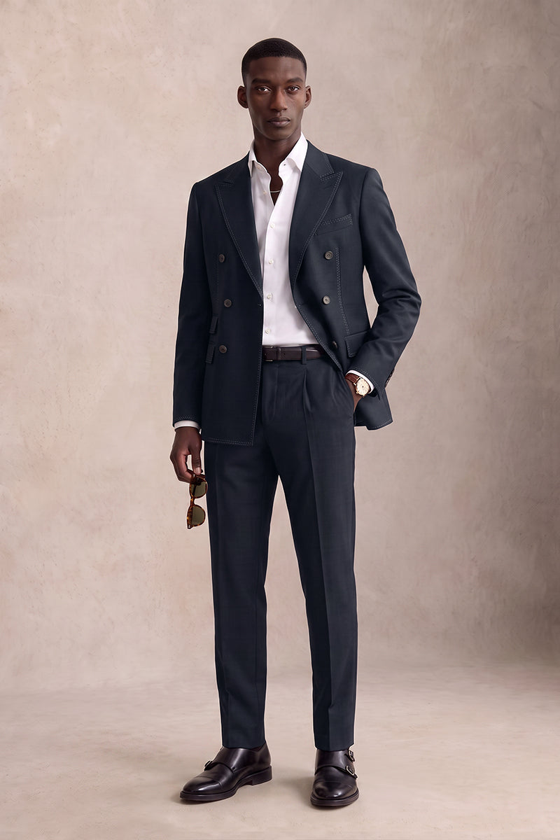 Navy Blue 50% Merino Wool Suits