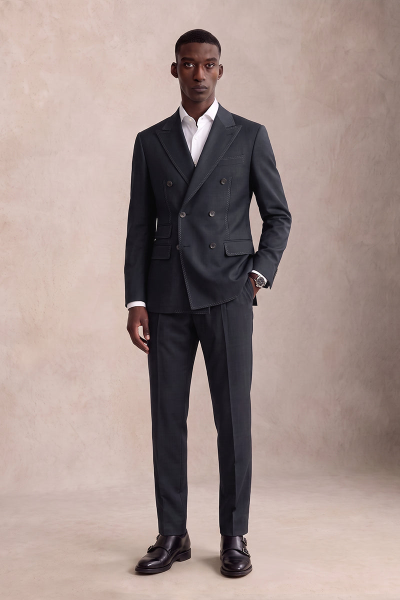Navy Blue 50% Merino Wool Suits