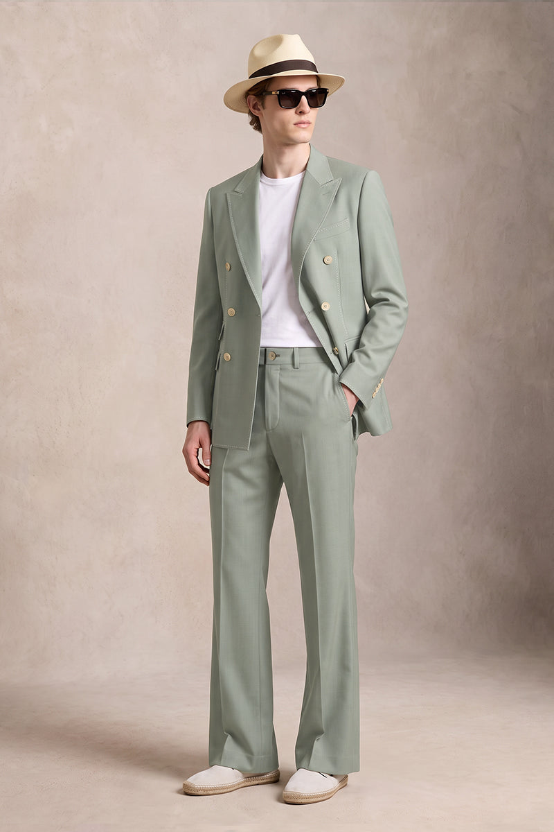 Green 50% Merino Wool Suits
