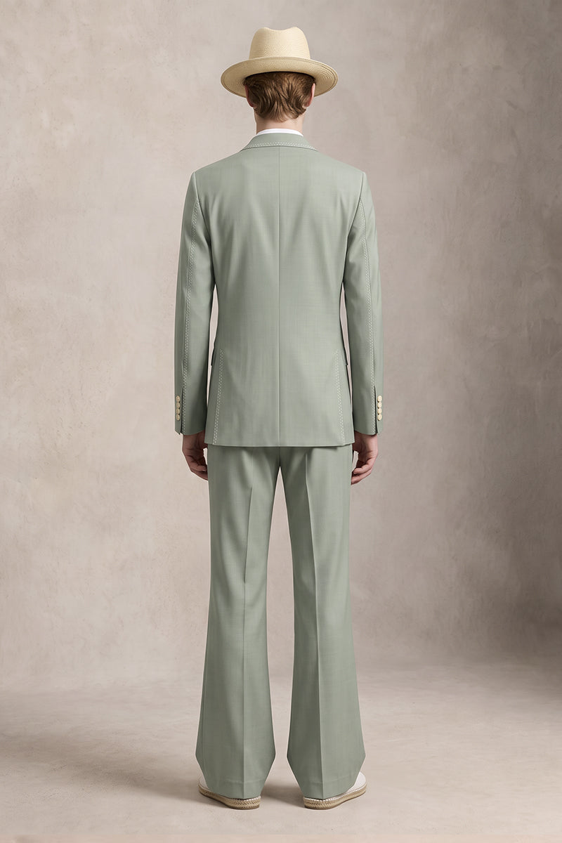 Green 50% Merino Woo Blazers