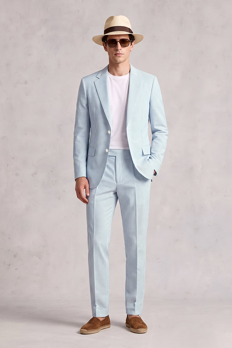 Blue 50% Merino Woo Suits