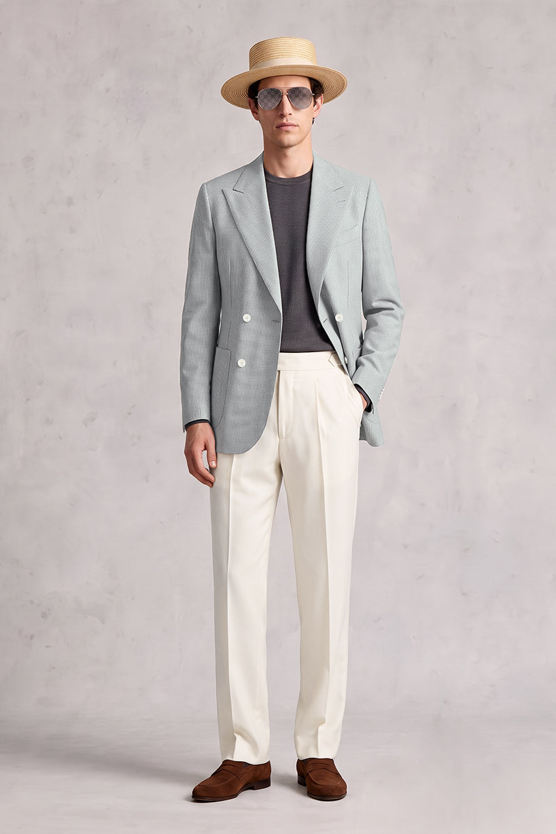 Light Blue 50% Merino Wool Blazers