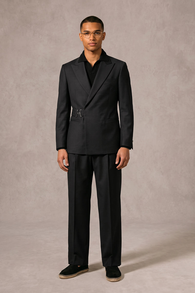 Black 50% Merino Wool Suits