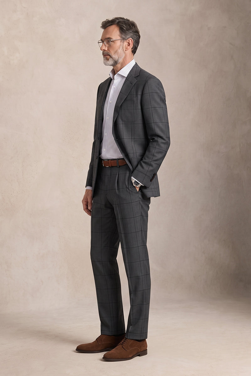 Dark Gray 50% Merino Wool Blazers