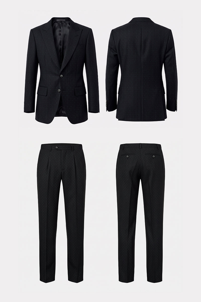 Black 50% Merino Wool Suits