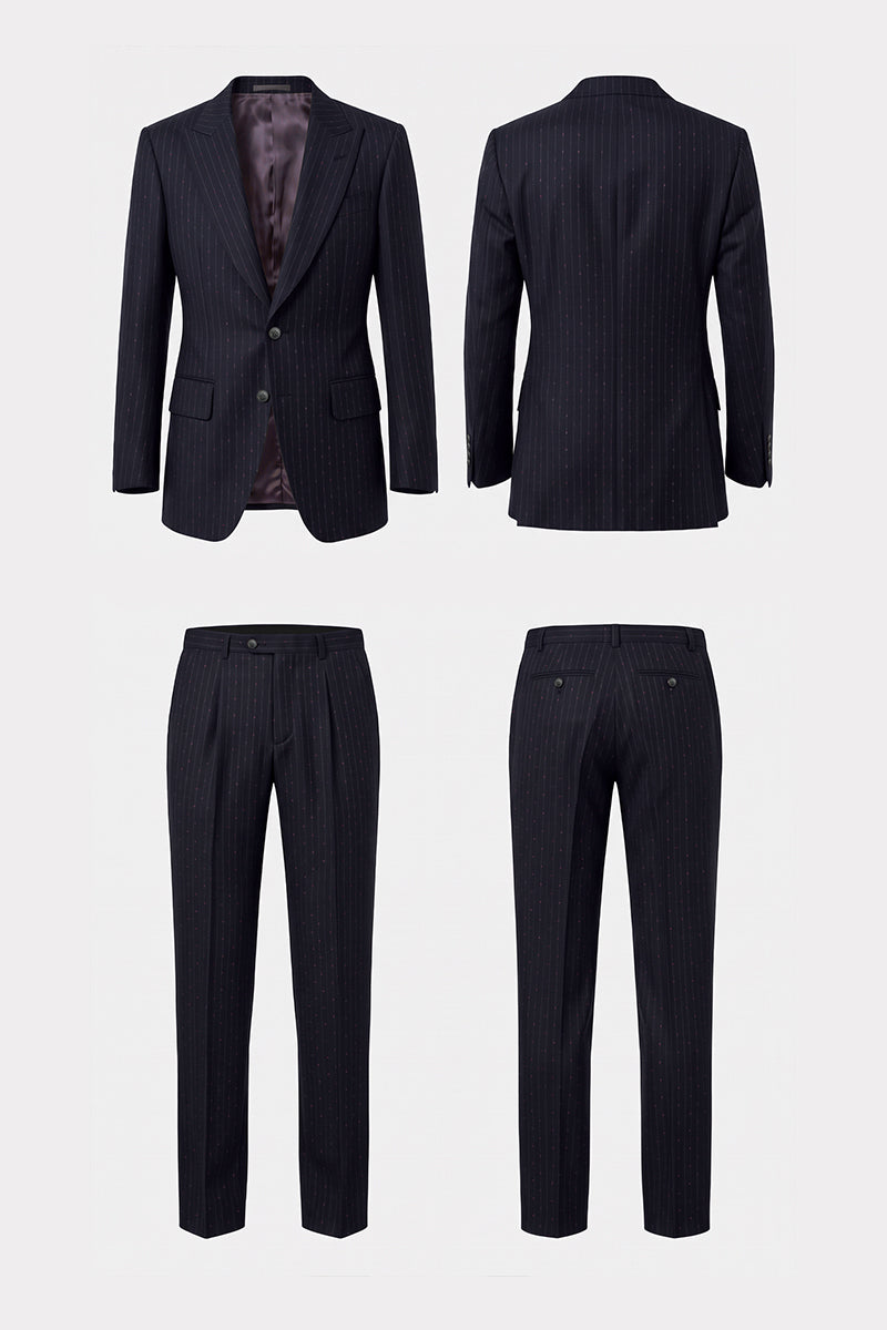 Navy Blue 50% Merino Wool Suits