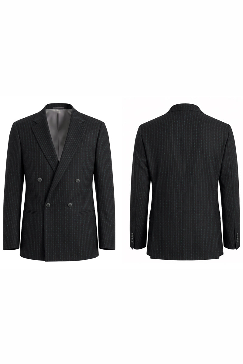 Black 50% Merino Wool Blazers