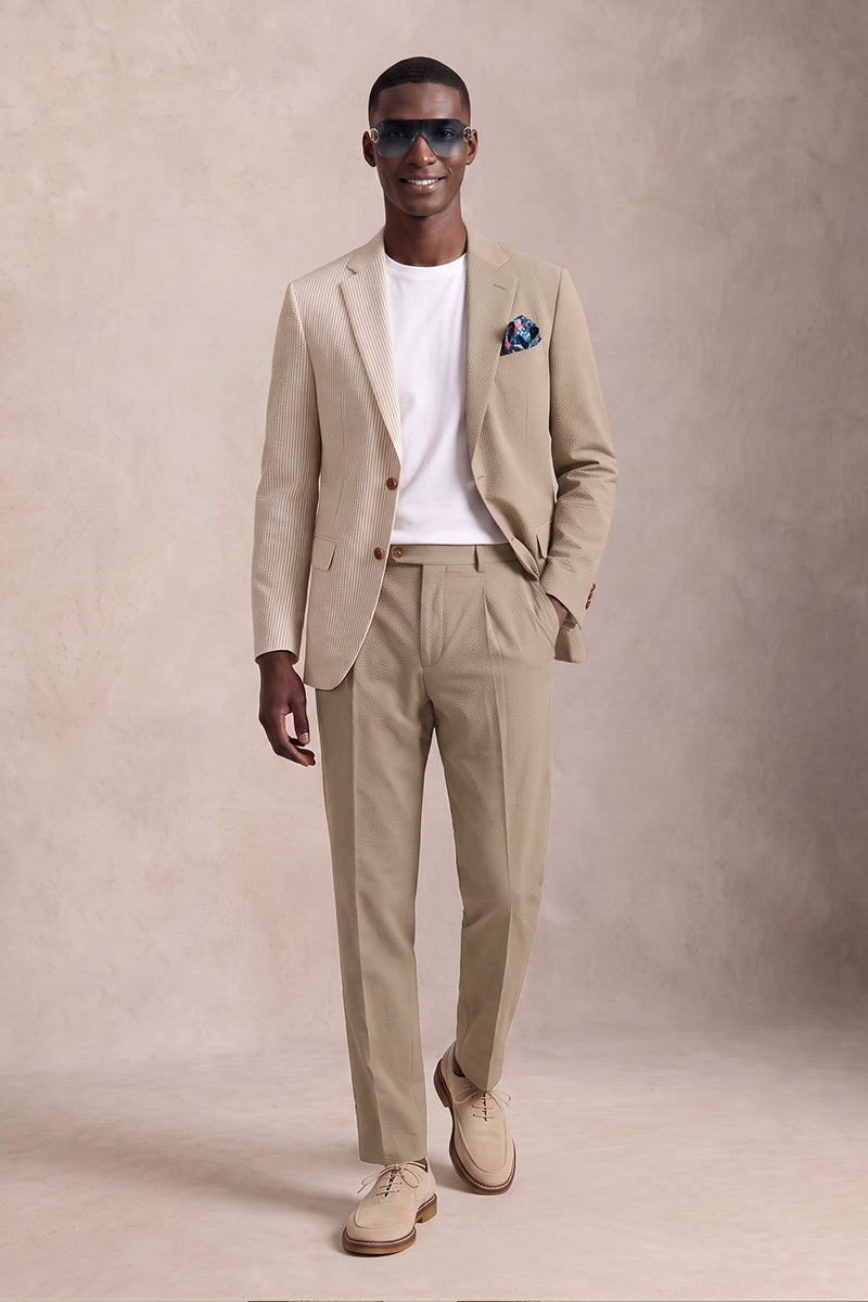 Beige 50% Merino Wool Suits