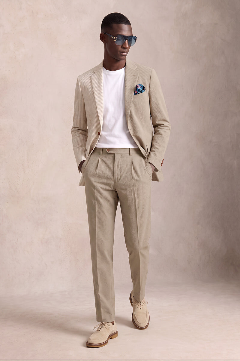 Beige 50% Merino Wool Suits