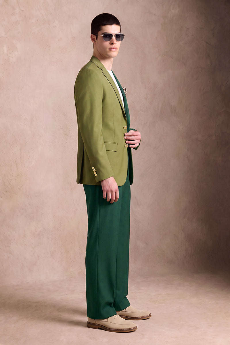 Green 50% Merino Wool Suits
