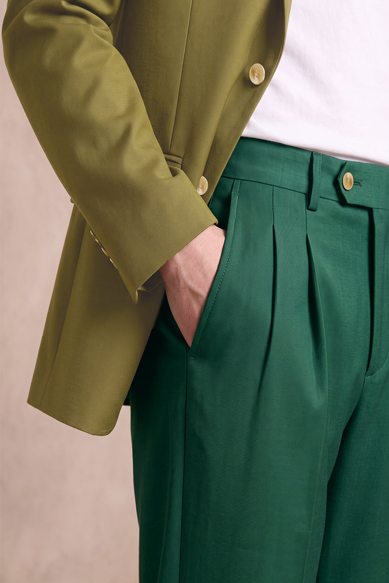 Green 50% Merino Wool Suits