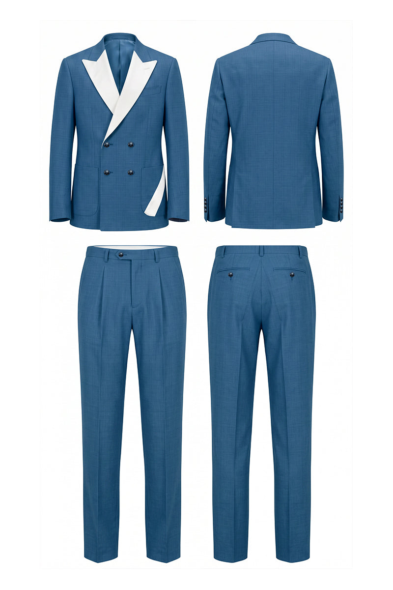 Blue 50% Merino Wool Suits