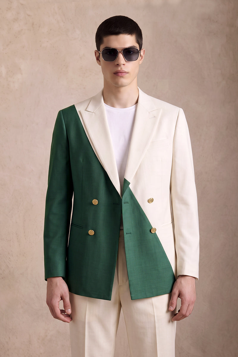 Green 50% Merino Wool Blazers