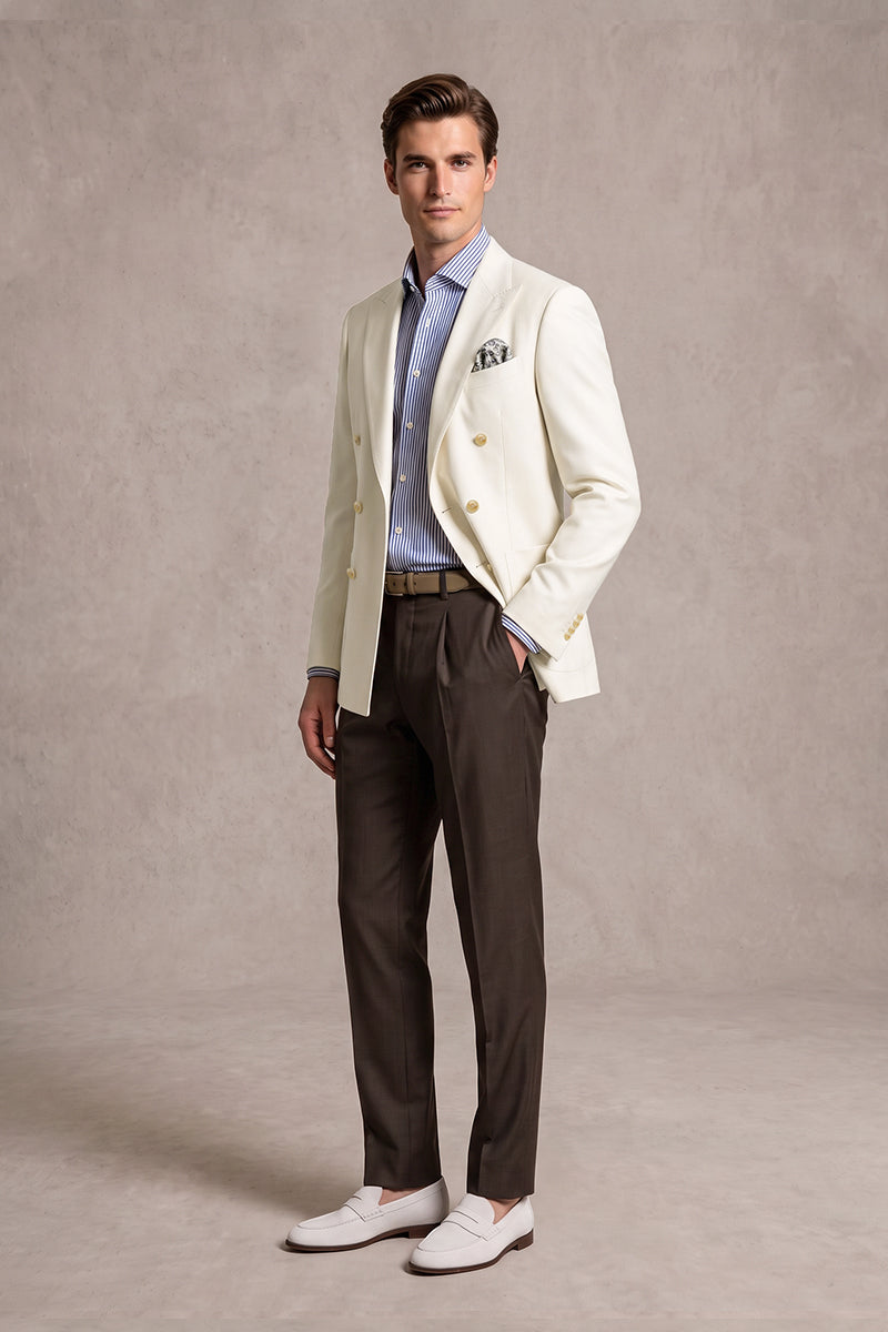 Beige 50% Merino Wool Suits