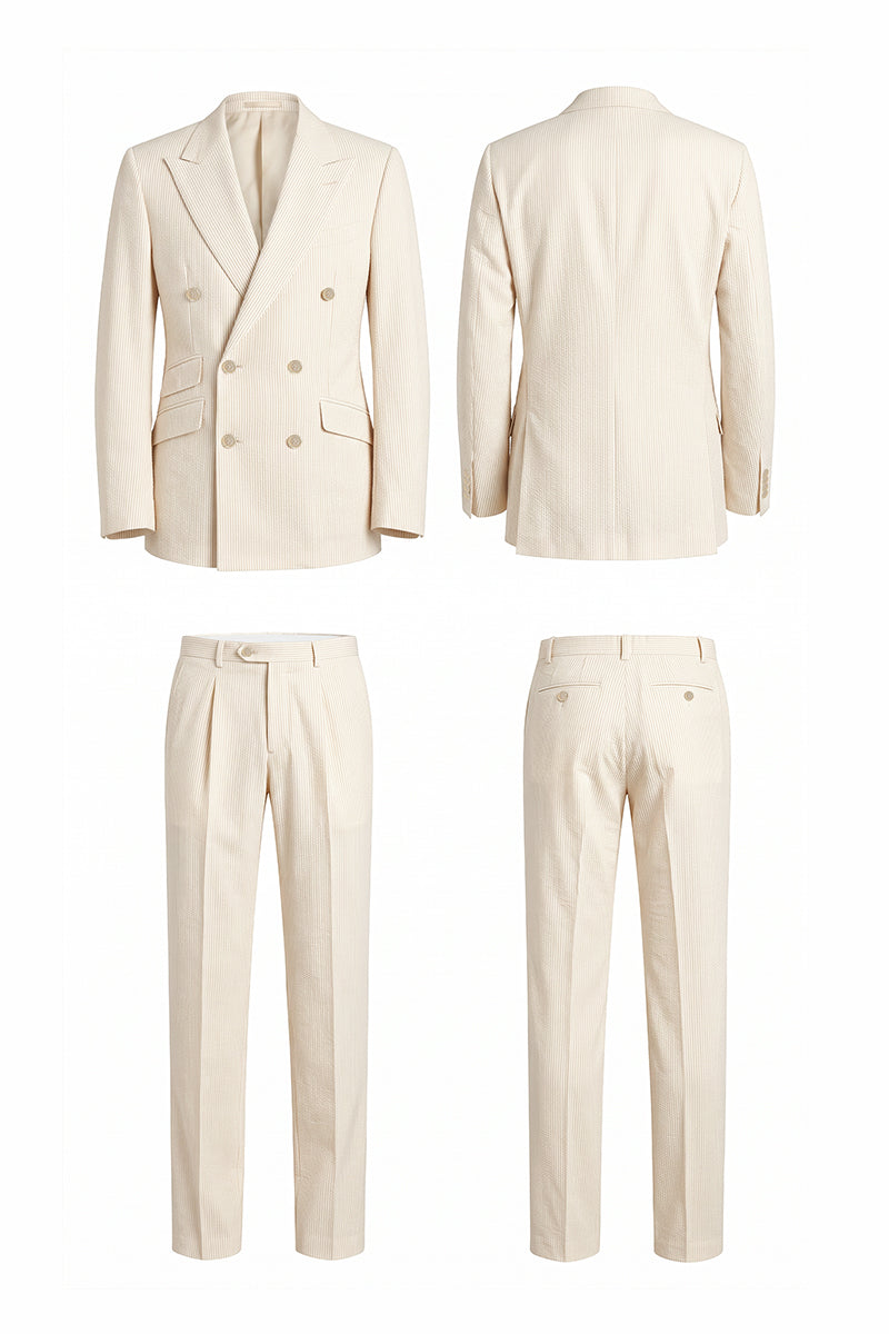 Beige 50% Merino Wool Suits