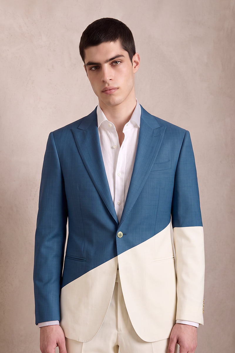 Blue 50% Merino Wool Blazers