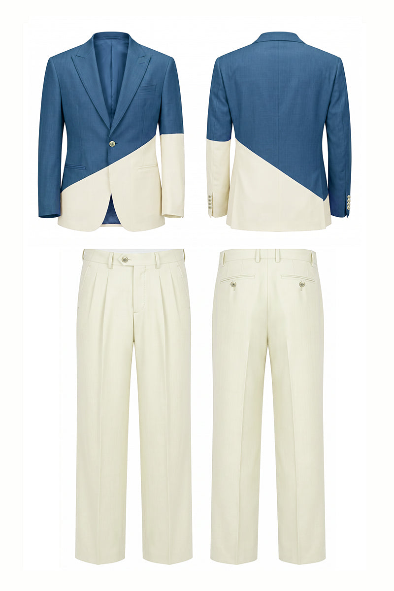 Blue 50% Merino Wool Blazers