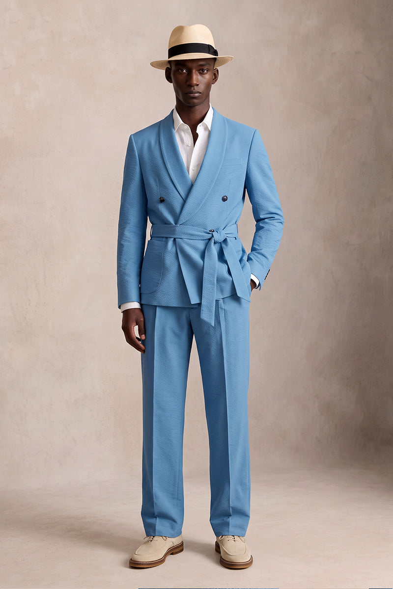 Blue 50% Merino Wool Suits