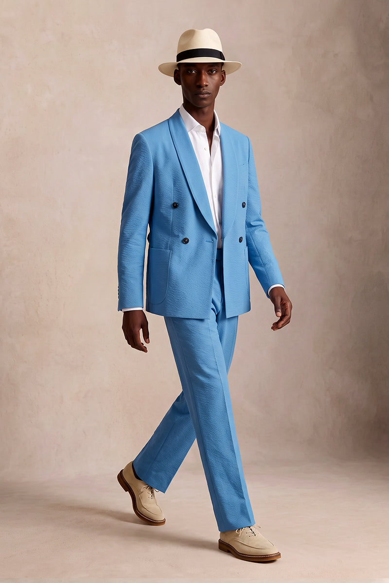 Blue 50% Merino Wool Suits