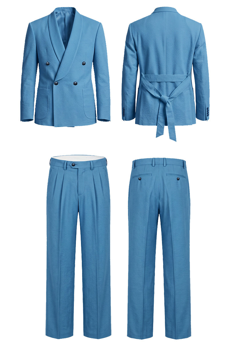 Blue 50% Merino Wool Blazers
