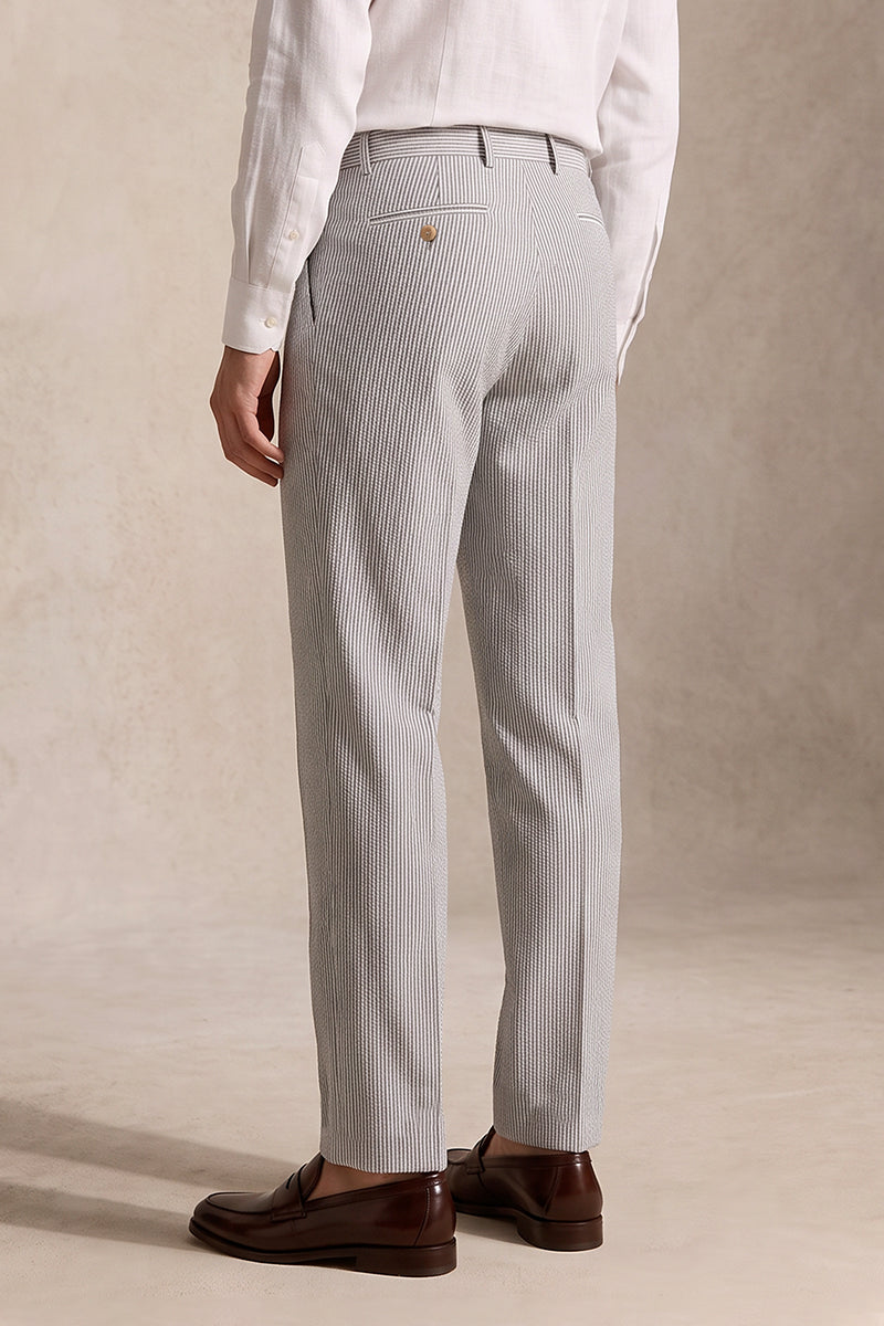 Gray 50% Merino Wool Suit Trousers