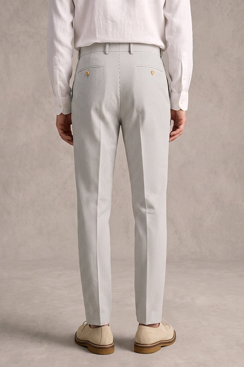 Gray 50% Merino Wool Suit Trousers