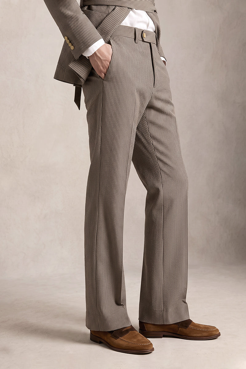 Brown 50% Merino Wool Suit Trousers