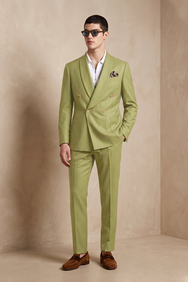 Green 50% Merino Wool Suits
