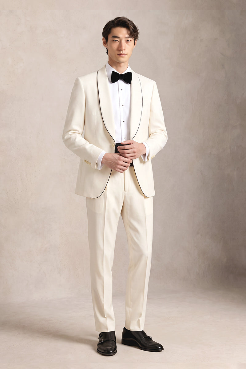 Beige 50% Merino Wool Suits