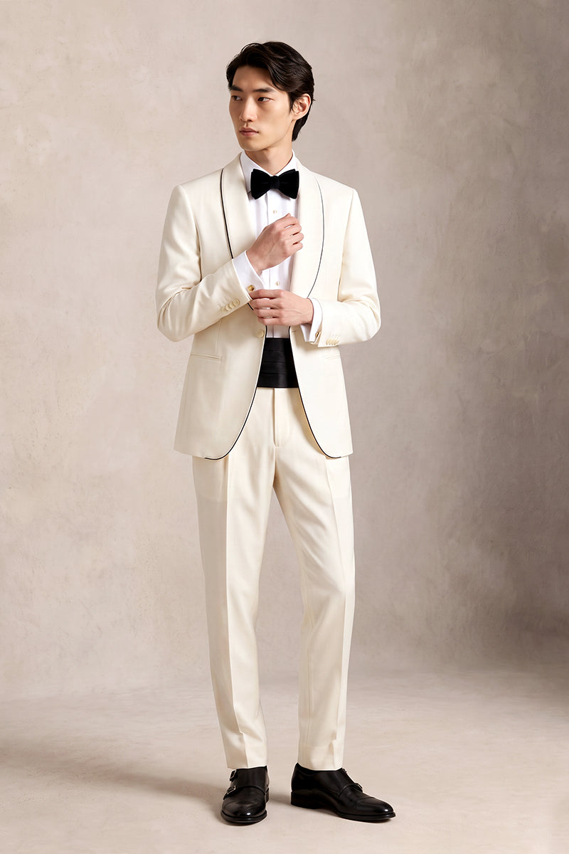 Beige 50% Merino Wool Suits