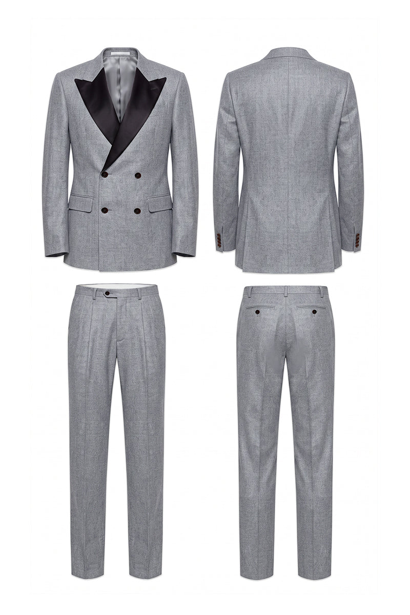 Gray 100% Merino Wool Suits