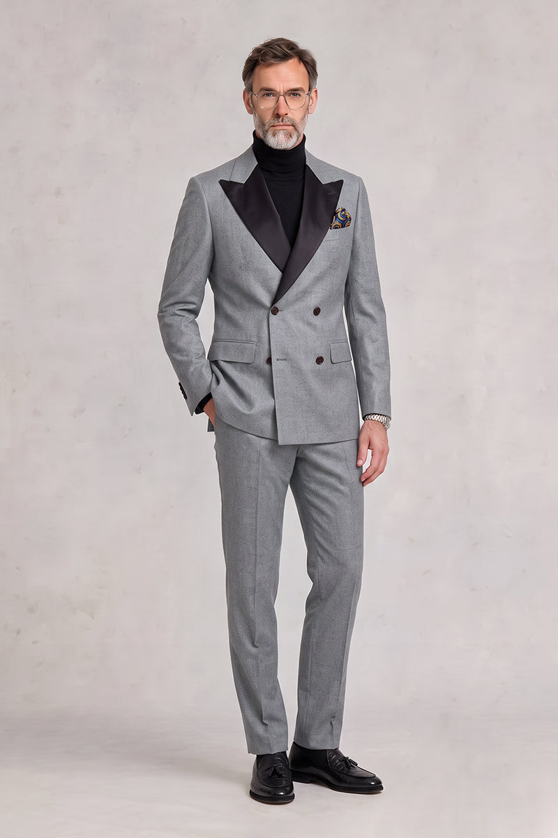 Gray 100% Merino Wool Suits