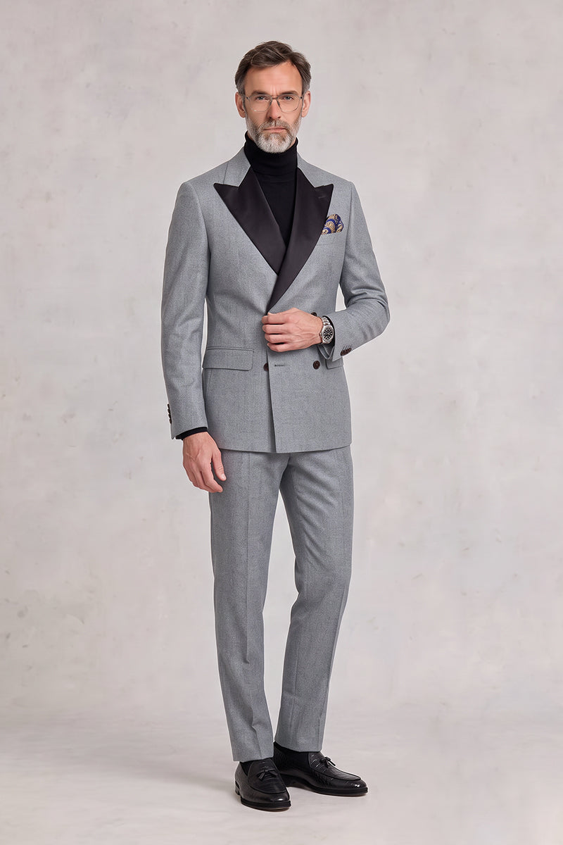 Gray 100% Merino Wool Suits