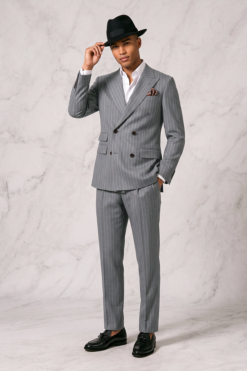 Gray 100% Merino Wool Suits