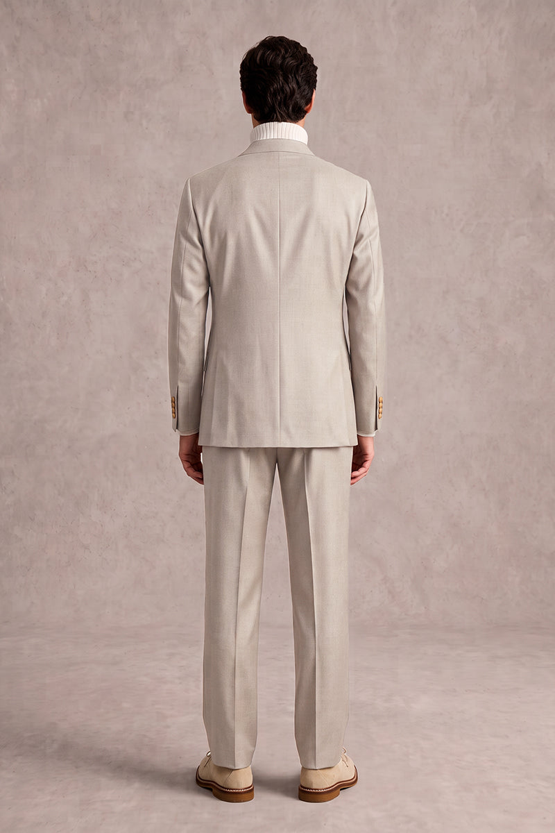 Beige 70% Merino Wool Suits
