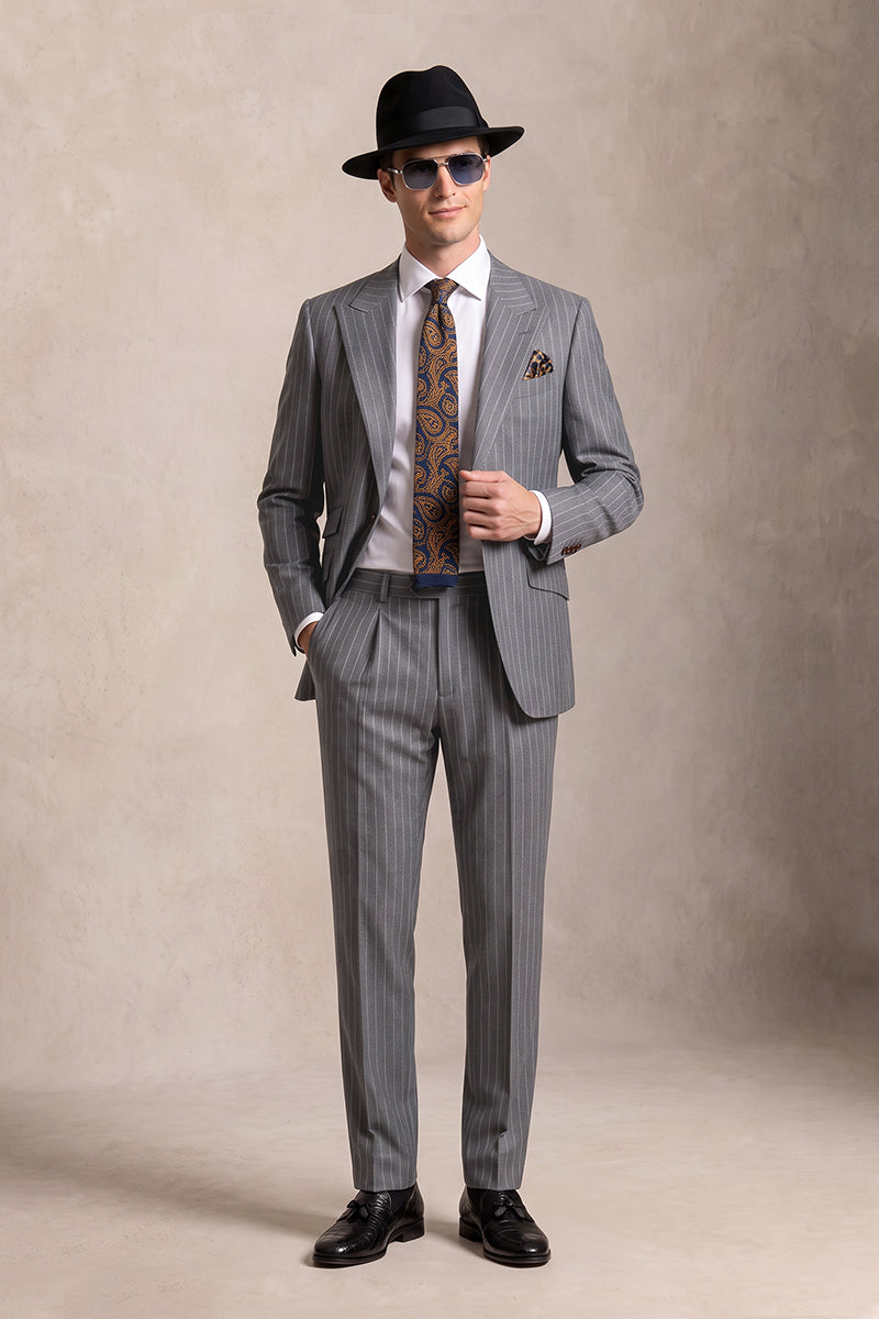 Gray 100% Merino Wool Suits