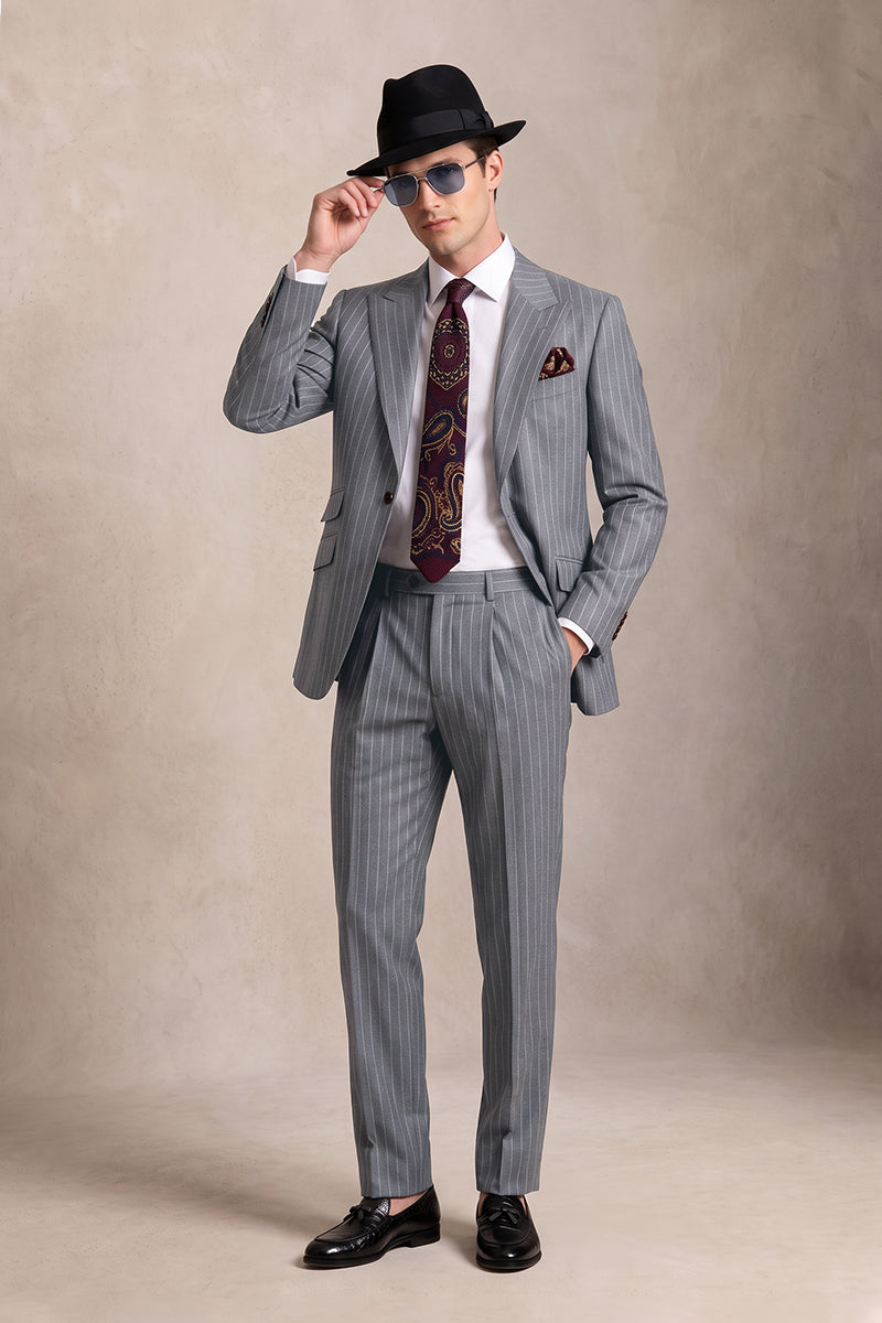 Gray 100% Merino Wool Suits