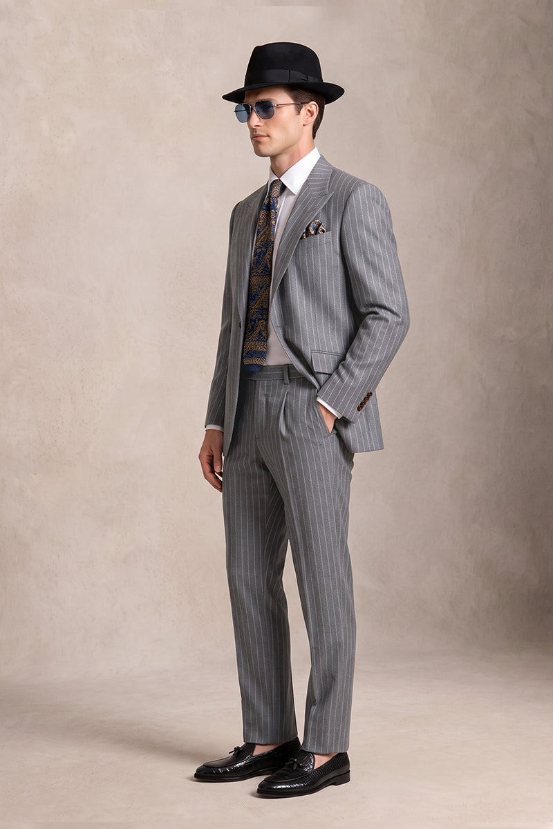 Gray 100% Merino Wool Suits