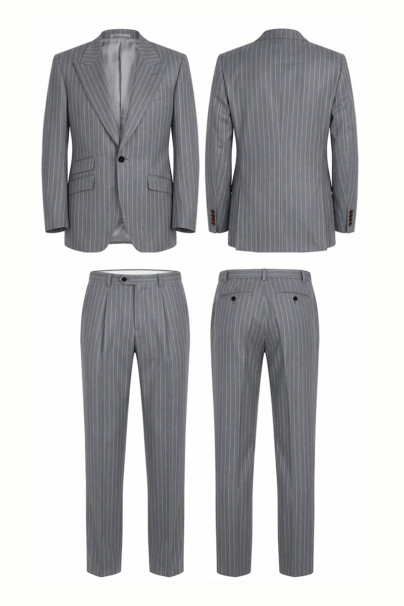 Gray 100% Merino Wool Suits
