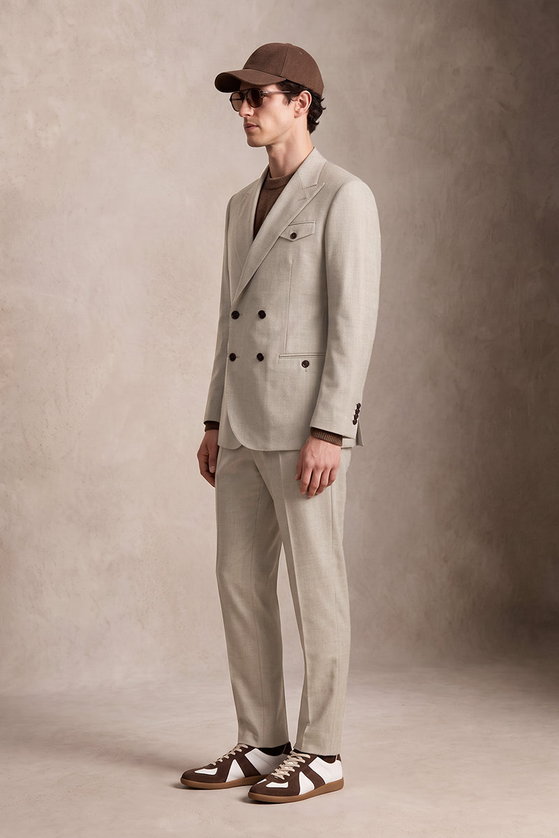 Beige 70% Merino Wool Suits