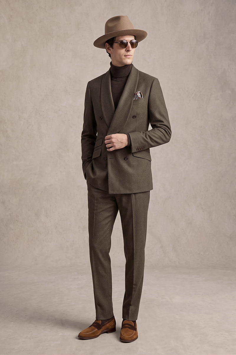 Brown 70% Merino Wool Suits