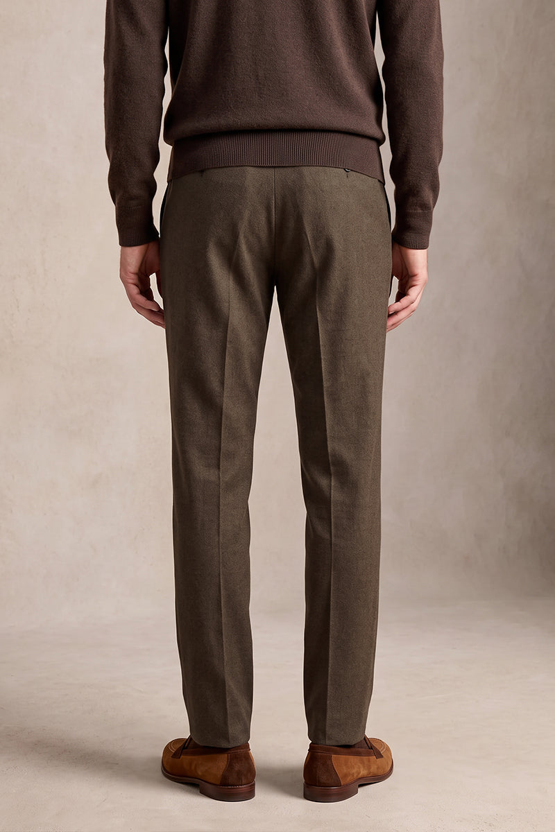 Brown 70% Merino Wool Suit Trousers