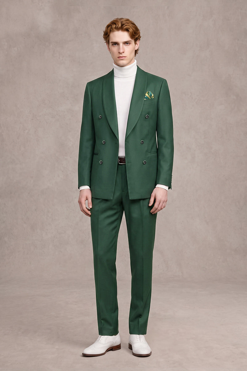 Green 50% Merino Wool Suits