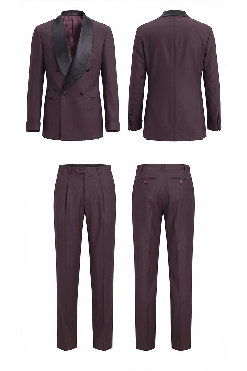 Dark Purple 70% Merino Wool Suits