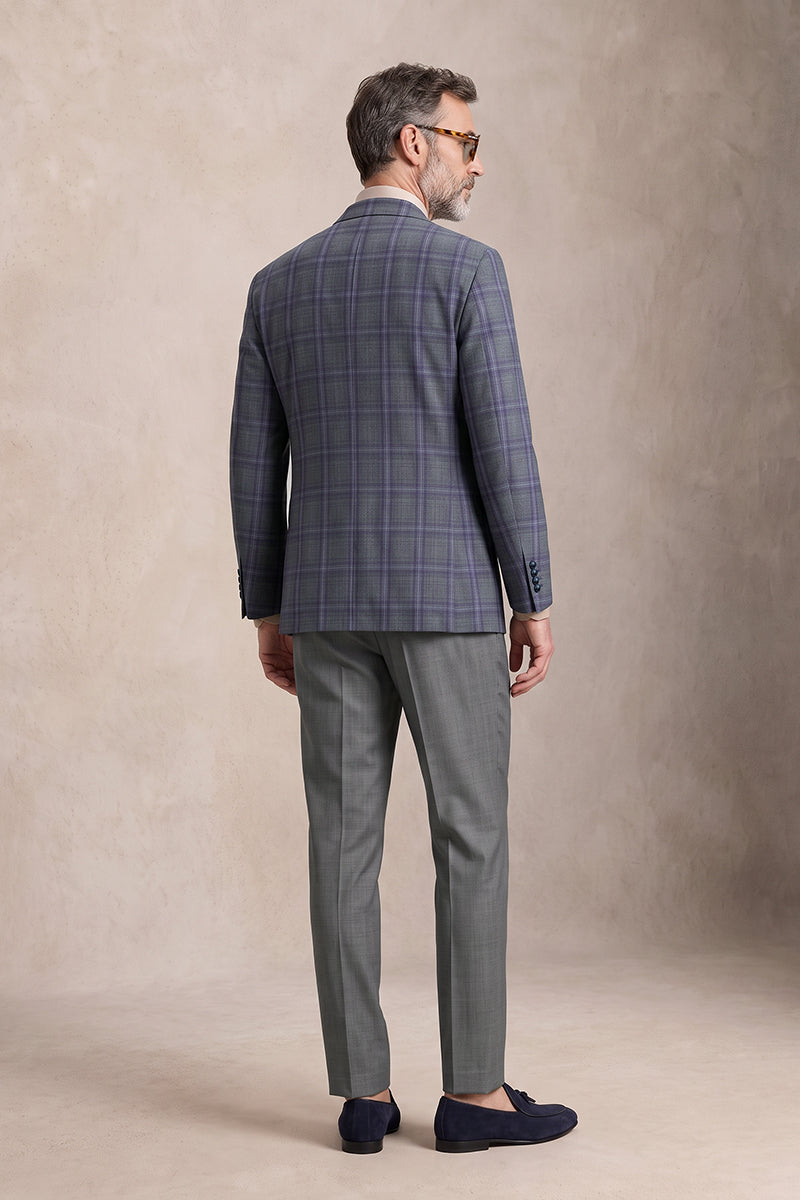 Gray Purple 50% Merino Wool Suits