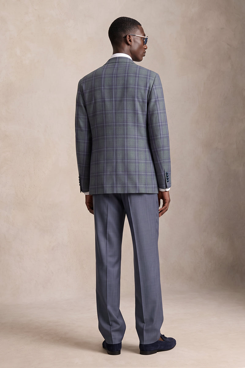 Gray Purple 50% Merino Wool Suits